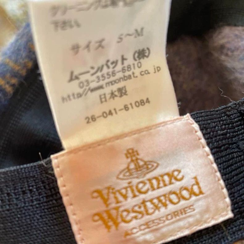 Vivienne Westwood Vivienne Westwood Navy Check Beret Size ONE SIZE - 3 Thumbnail