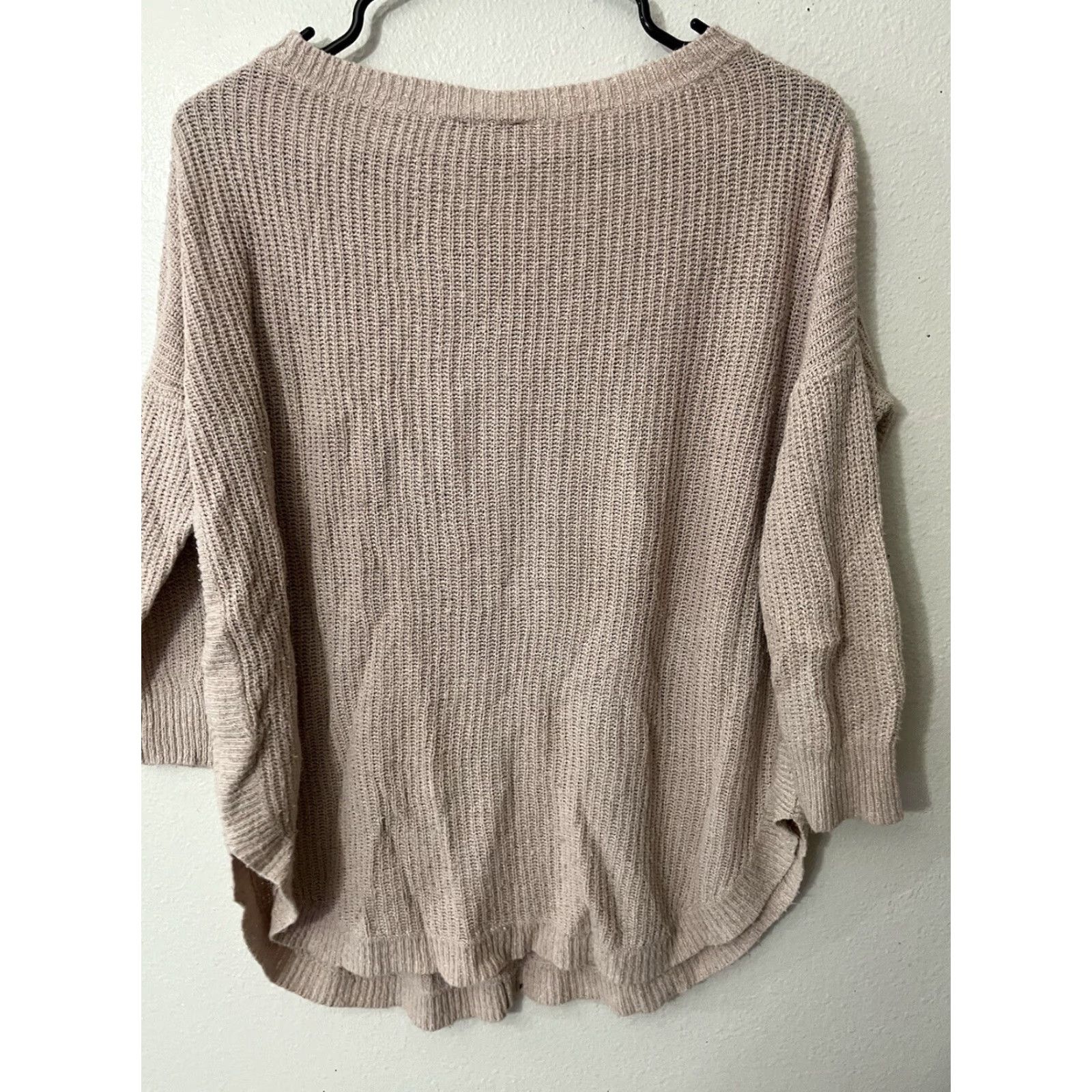 Express Express Womens Small Pink Round Neck Solid 3/4 Sleeve Sweater Top Size S / US 4 / IT 40 - 3 Thumbnail