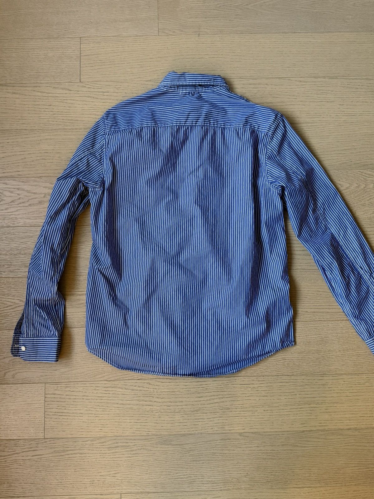 Alex Mill Blue Striped Wash & Go Shirt Size US M / EU 48-50 / 2 - 2 Thumbnail