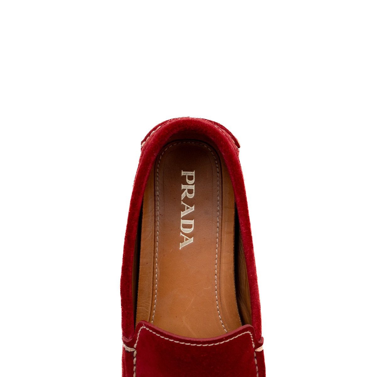 Prada PRADA Red Suede Driving Moccasins Casual Loafers Men’s 9.5US Size US 9.5 / EU 42-43 - 13 Thumbnail