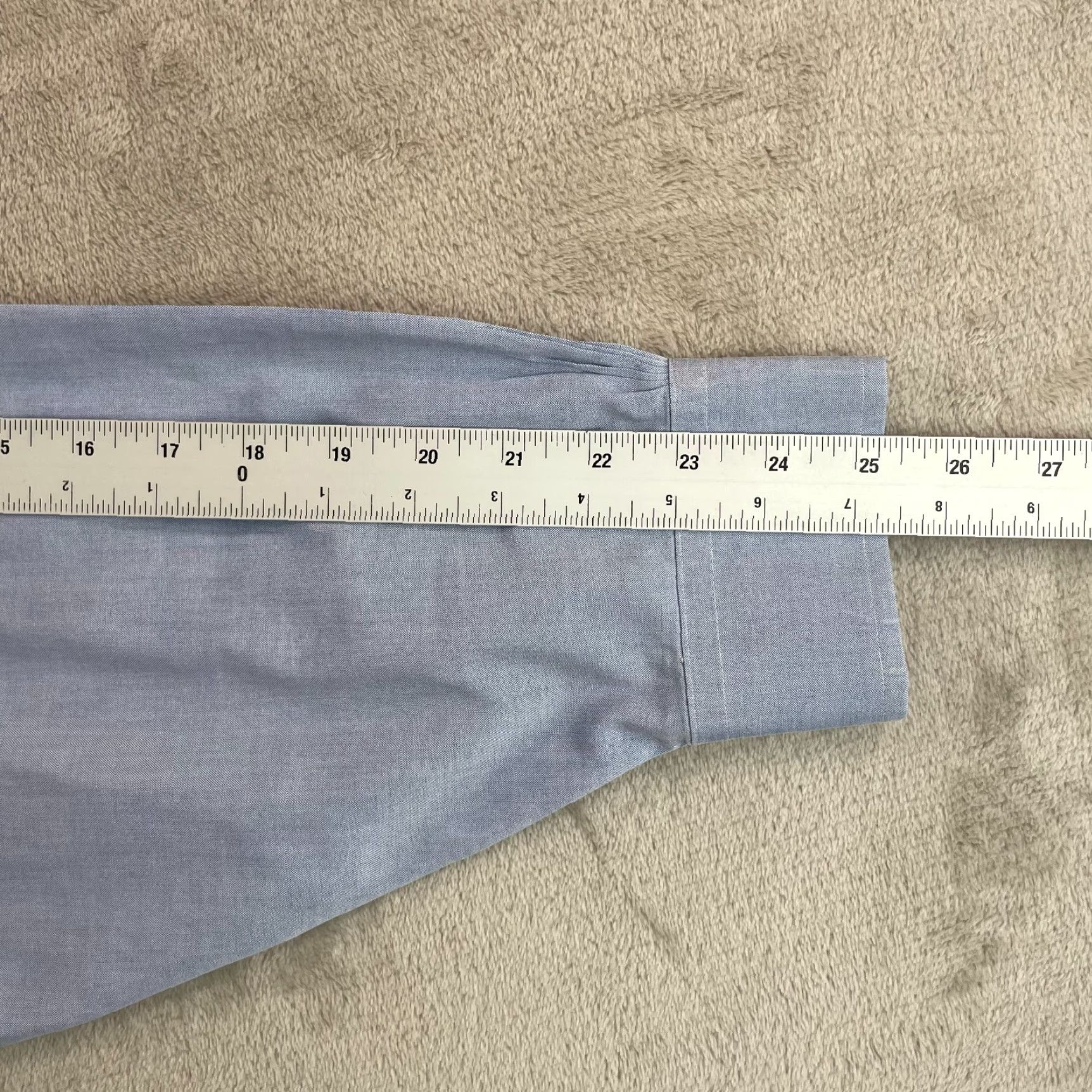 Brooks Brothers Brooks Brothers Dress Shirt Men 17.5 Non-Iron Classic Fit Long Sleeve Pocket Blue 90s Classic Designer Preppy Mens Size 48R - 7 Thumbnail