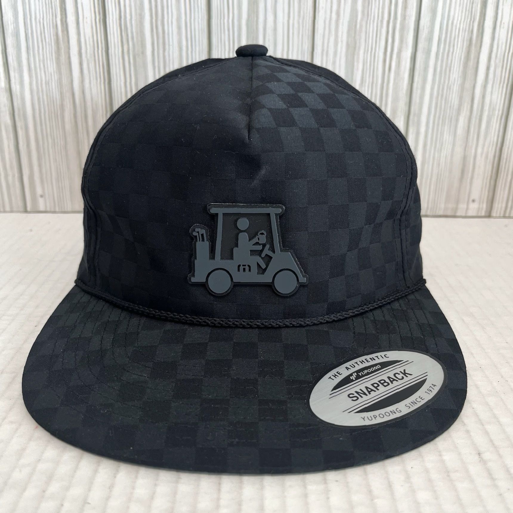 TravisMathew Travis Mathew Golf Hat Cap Time of Arrival Snapback Black Checkered Cart Men One Size Adjustable Snapback Sports Cap Size ONE SIZE - 2 Thumbnail