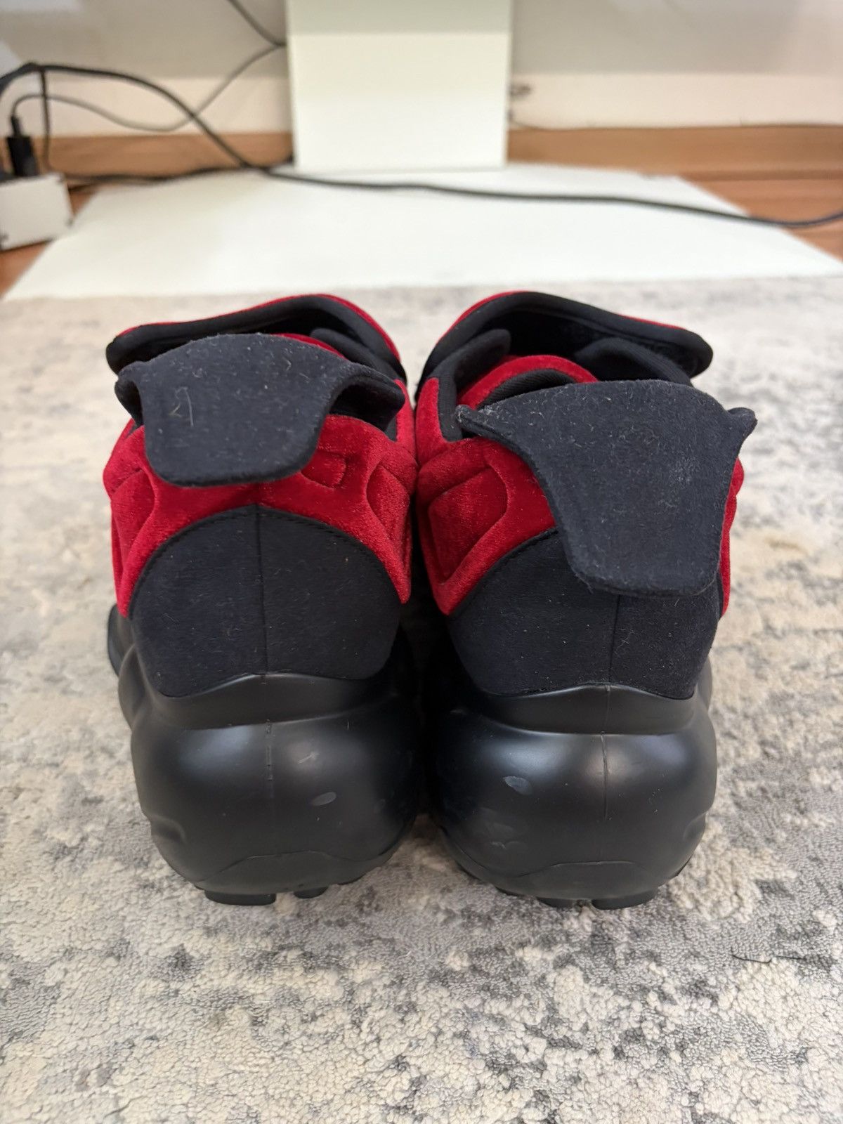 Japanese Brand grounds - Red Velvet Platform Rave Sneakers Size US 10 / EU 43 - 5 Thumbnail