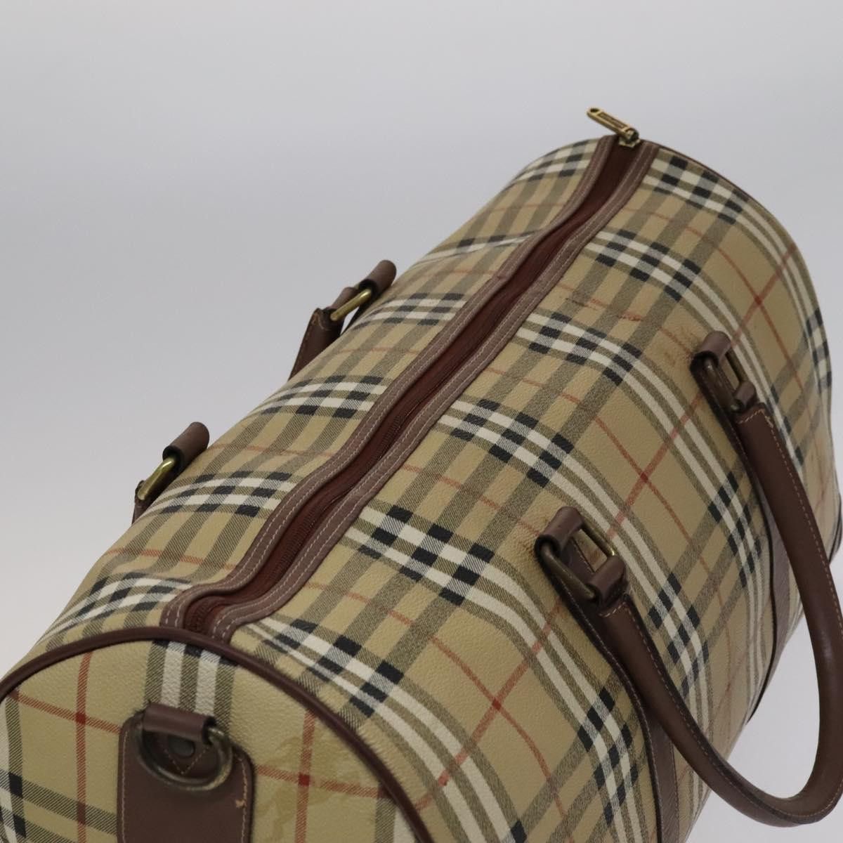 Burberry Burberry Nova Check Boston Bag Pvc Leather Beige Size ONE SIZE - 6 Thumbnail