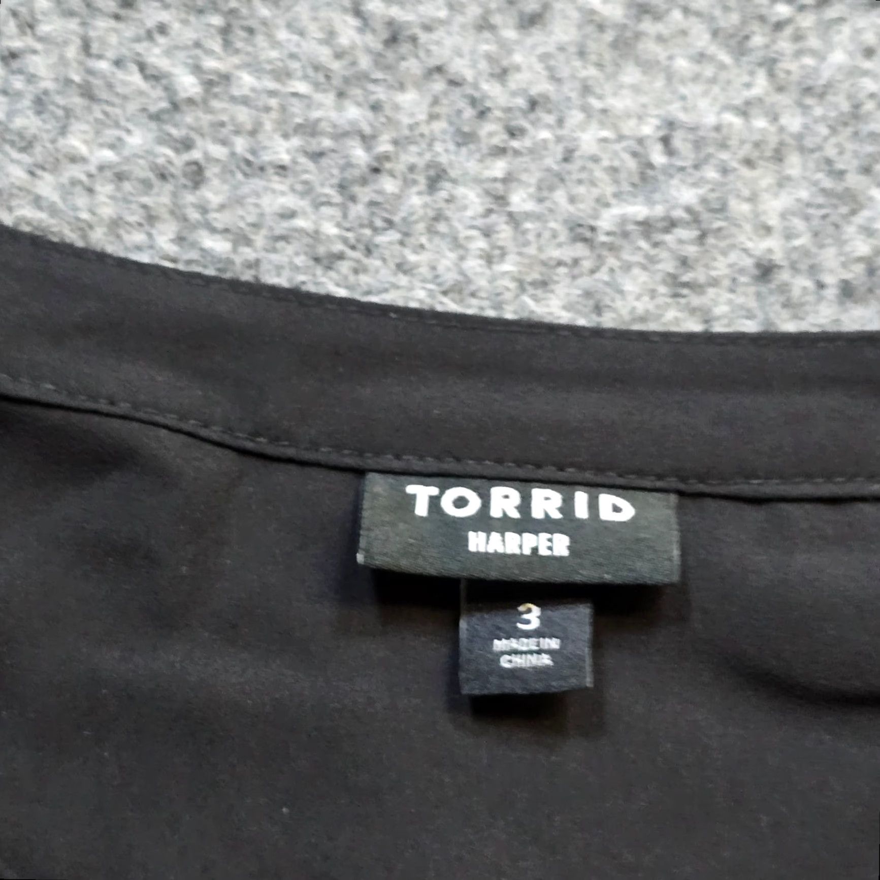 Torrid Torrid Top Womens 3X Black Sheer Harper V Neck Button Career Casual Minimal Blouse Shirt Size XXL / US 16-18 / IT 52-54 - 3 Thumbnail