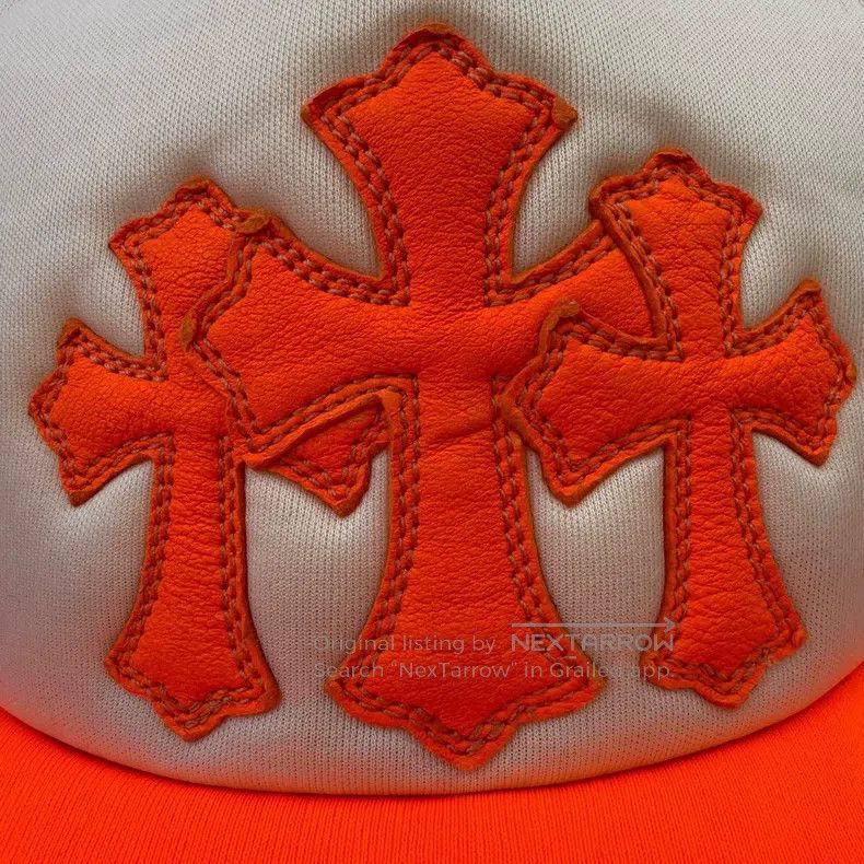 Chrome Hearts CHROME HEARTS Size OS Orange three-cross cap Size ONE SIZE - 2 Thumbnail