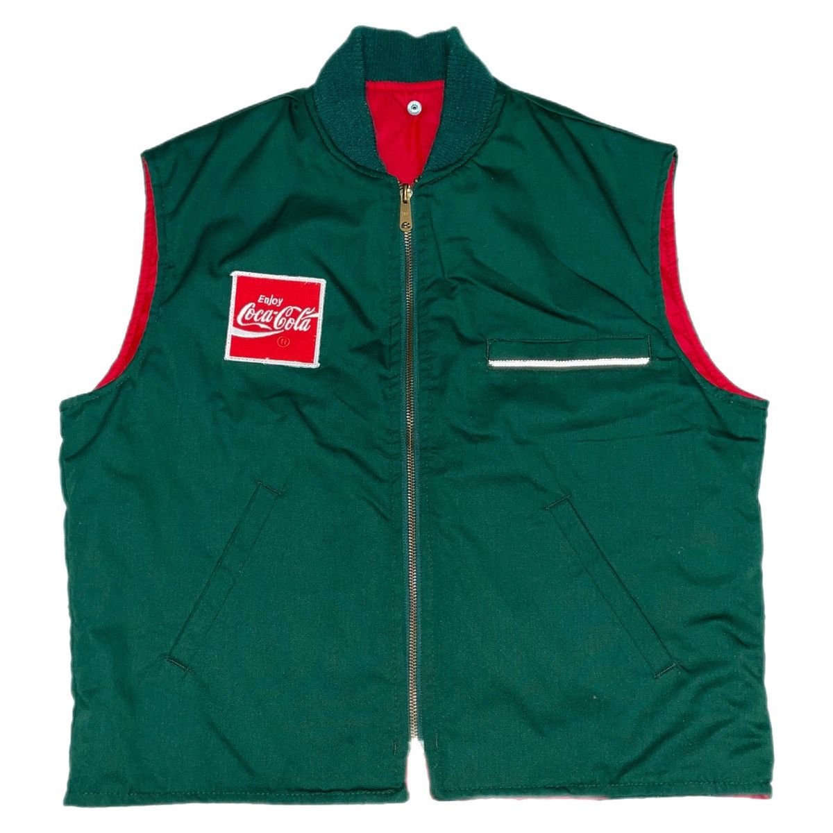 image of Coca Cola Vintage Reversible Vest in Green, Men's (Size Medium)