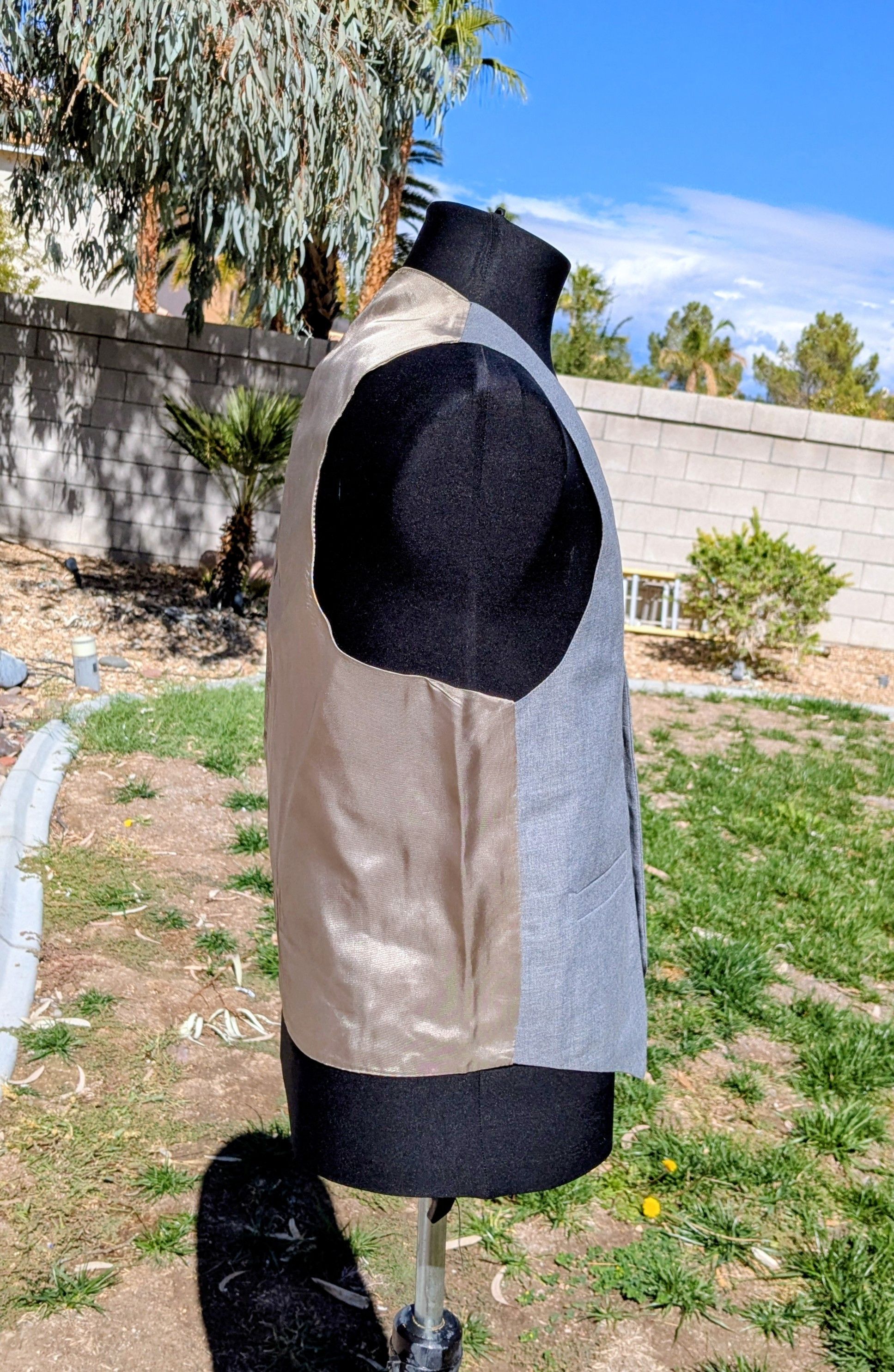 Other Vintage Classic Gray 5-Button 2-Pocket Waistcoat Dress Vest Size 38R - 2 Thumbnail