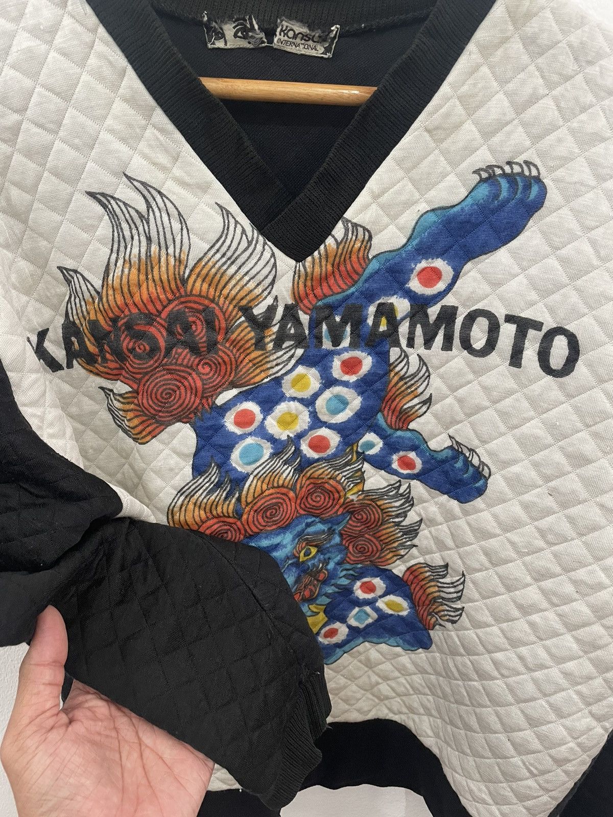 Kansai Yamamoto VINTAGE KANSAI YAMAMOTO DRAGON PRINTED QUILTED PULLOVER Size US M / EU 48-50 / 2 - 3 Thumbnail