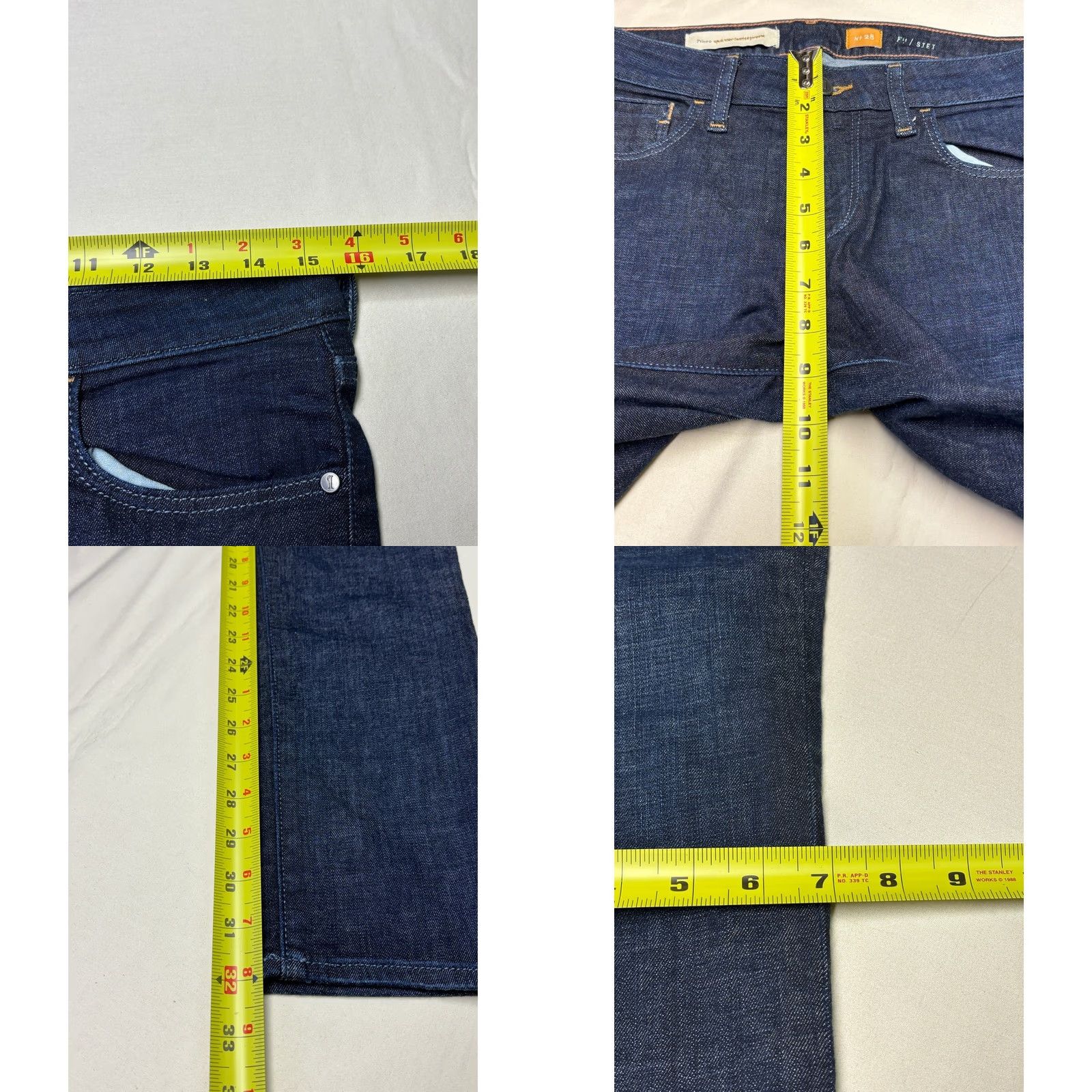 Vintage Pilcro and the Letterpress Stet Slim Jeans Dark Wash Denim Size 28x32 Womens Slim Stretch 5-Pocket Pocket Zip Button Blue Medieval? Size 28" / US 6 / IT 42 - 9 Thumbnail