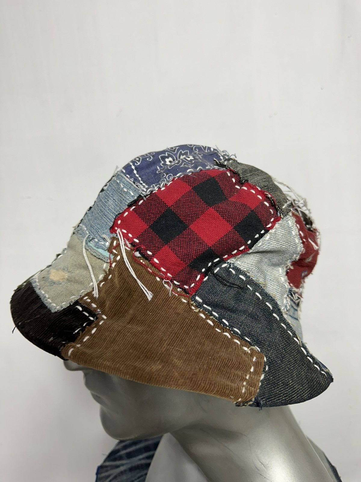 Handmade Custom Made Patchwork Denim Bucket Hats Size ONE SIZE - 4 Thumbnail