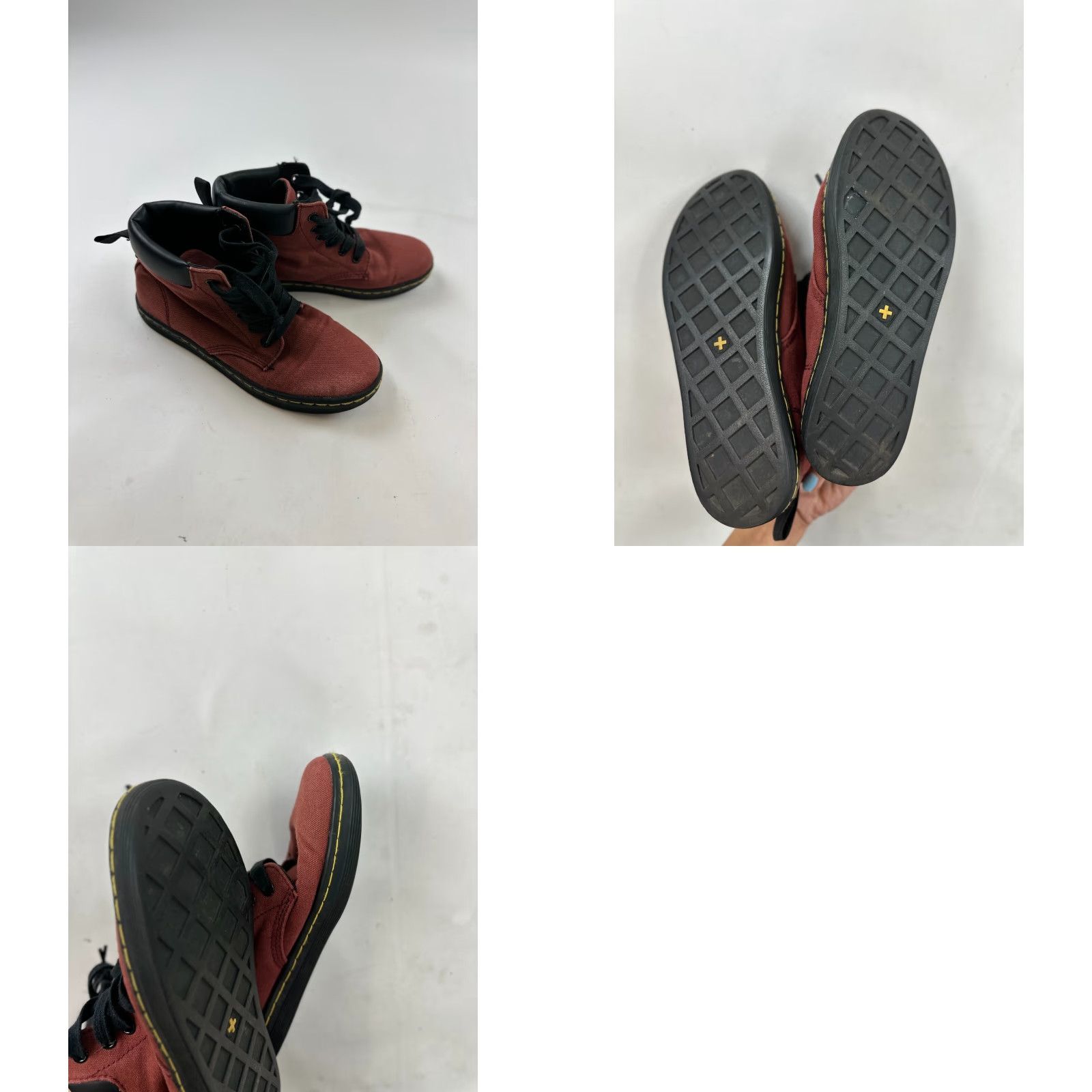 Dr. Martens Dr. Martens Shoreditch Boots Womens US 6 Red Black Canvas Lace Up Air Wear High Cow? Size US 6 / IT 36 - 8 Thumbnail