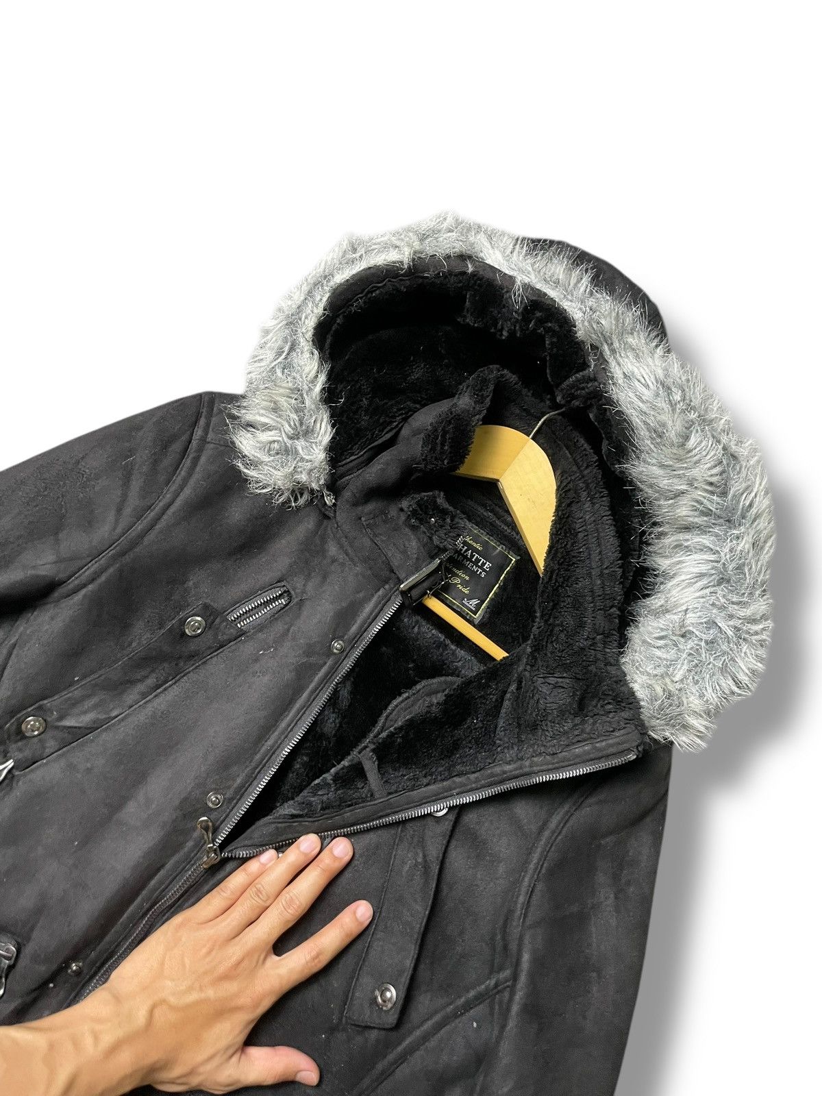 If Six Was Nine × Japanese Brand × Le Grande Bleu (L.G.B.) Roushatte Shell Leather Suede Fur Hooded Jacket(60) Size US M / EU 48-50 / 2 - 8 Thumbnail