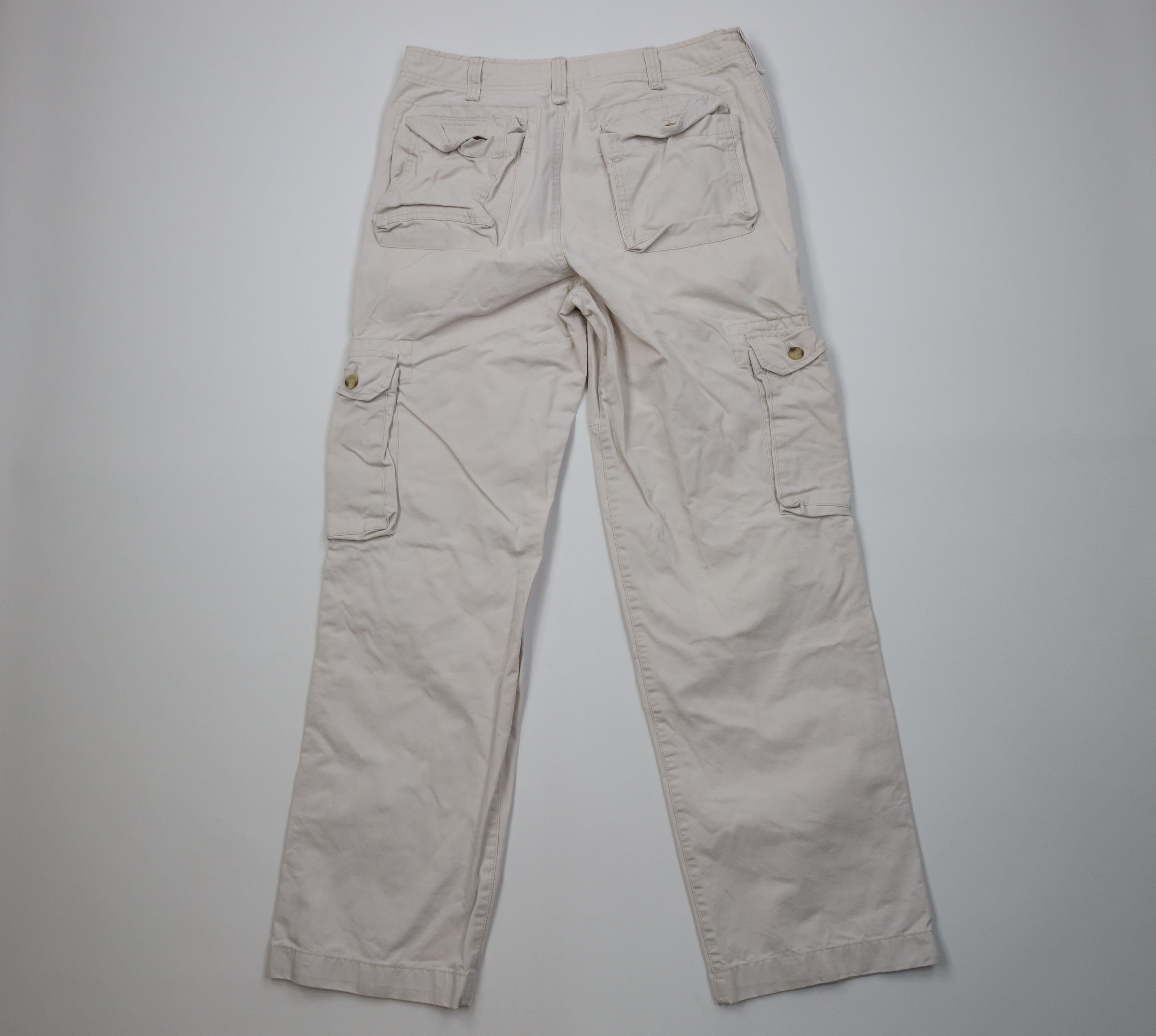 Vintage Vintage 90s Y2K Streetwear Fly Wide Leg Cargo Pants Beige Size US 32 / EU 48 - 10 Thumbnail