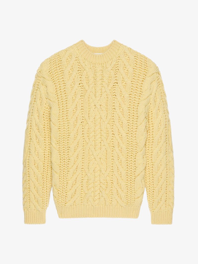 Givenchy o1w1db10326 Wide Sleeves Crewneck Sweater in Yellow Size S / US 4 / IT 40 - 1 Thumbnail