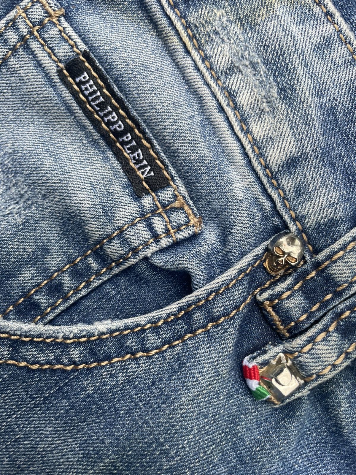 Philipp Plein Philipp Plein Faded Distressed Jeans Size US 33 - 25 Thumbnail