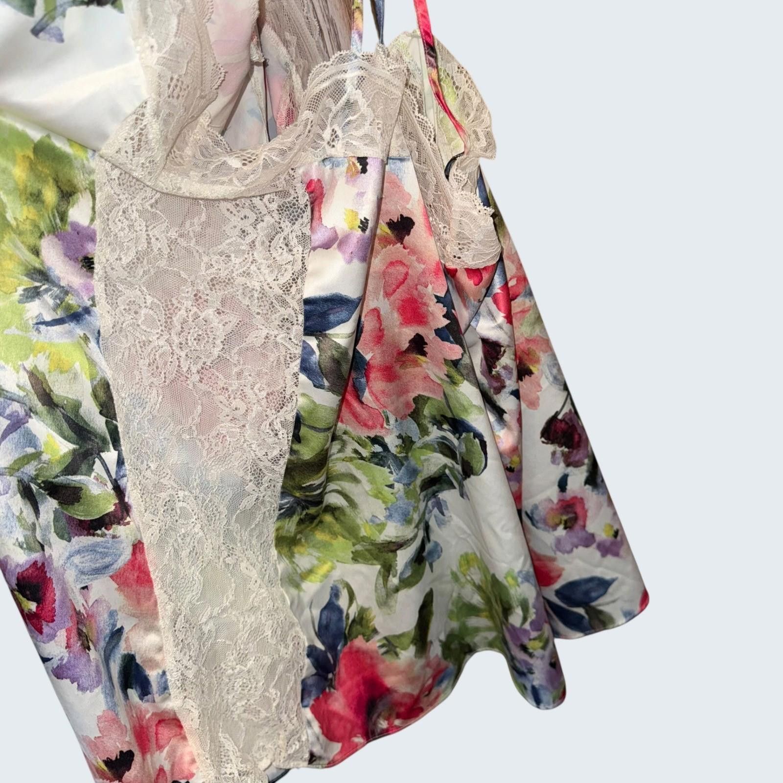 Other Cacique Floral Lace Trim Chemise Nightgown Satin 18/20 Size ONE SIZE - 6 Thumbnail