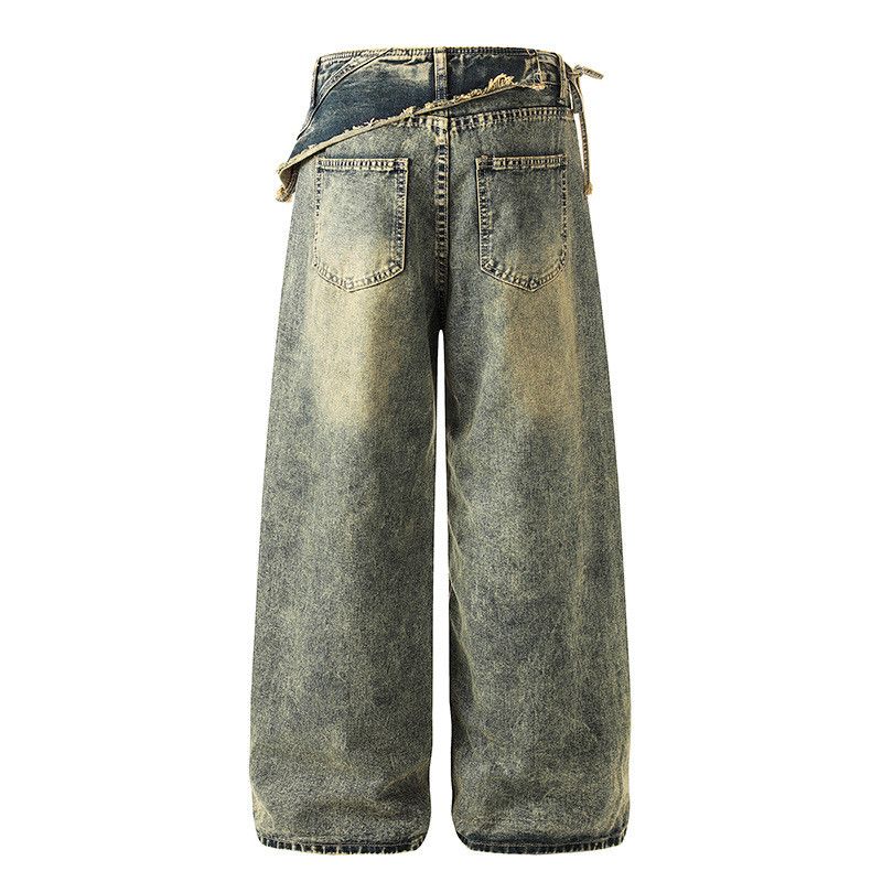 Vintage American retro distressed high-waisted wide-leg jeans Size US 32 / EU 48 - 2 Thumbnail