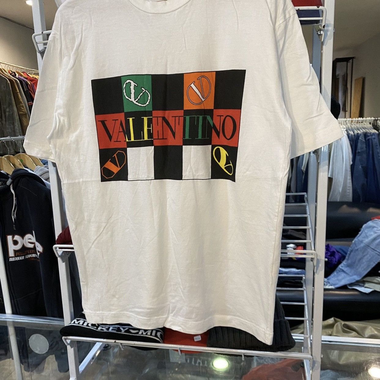 Valentino Vintage Valentino Studio Checked Logo T-shirt Size US L / EU 52-54 / 3 - 4 Thumbnail