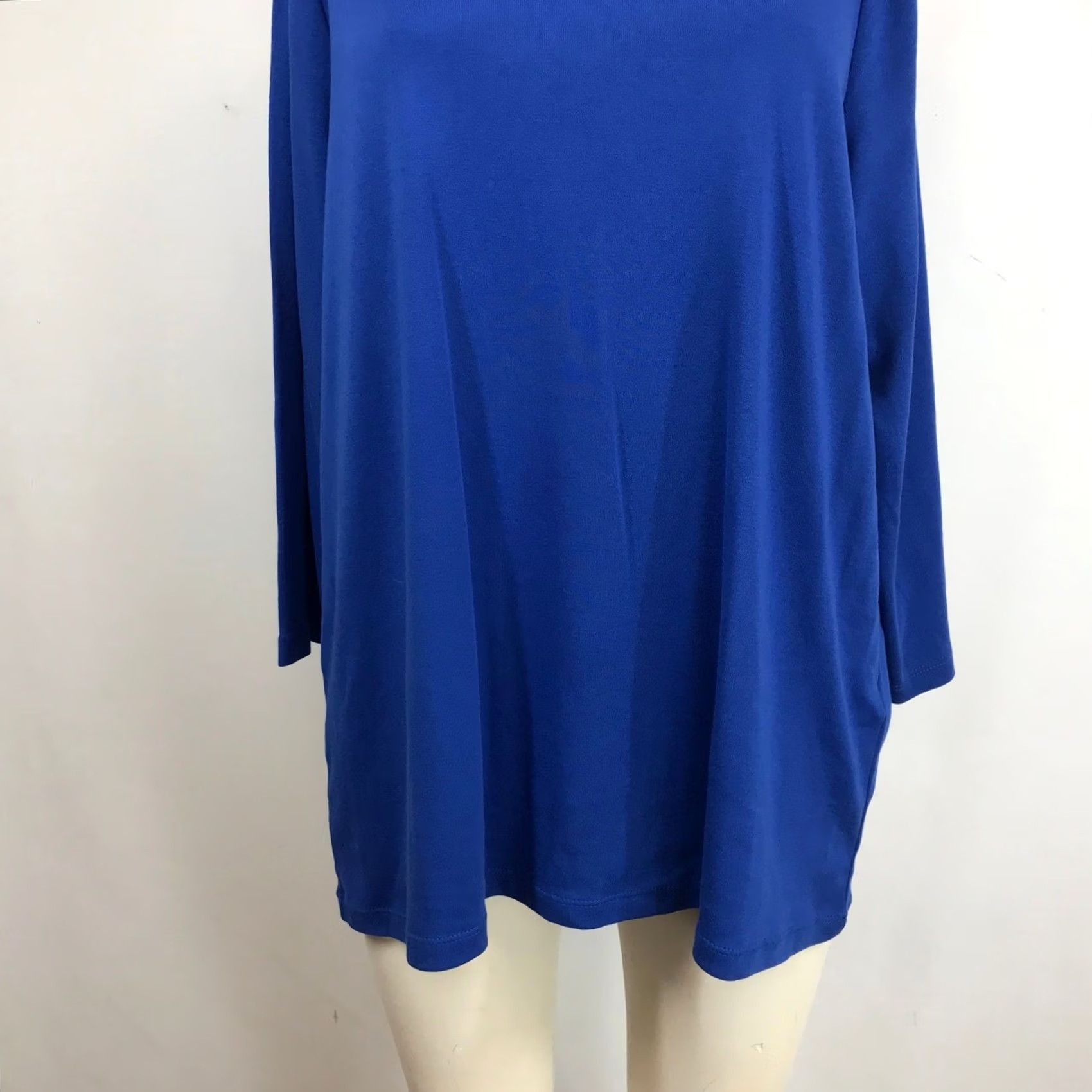 Vintage Chico's Piper Boat Neck Top Blue Jay 3/4 Sleeve Cotton Knit Size XL New Womens Shirt Casual Workwear Travel Lightsweight Breathable Solid Size XL / US 12-14 / IT 48-50 - 3 Thumbnail
