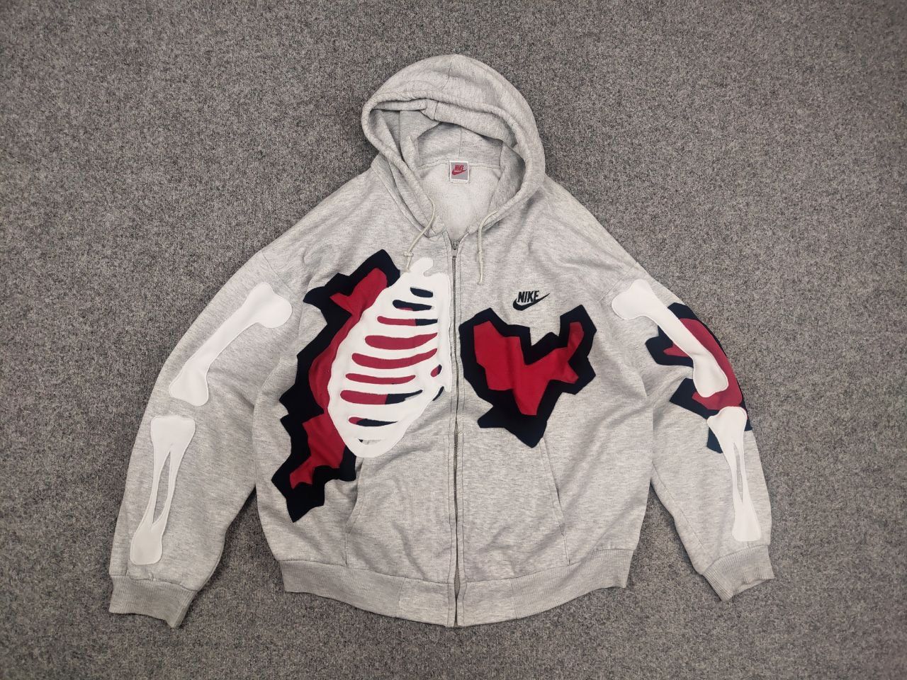 Nike Vintage Nike USA Custom Skeleton Overiszed Zip Hoodie Y2K Size US XL / EU 56 / 4 - 9 Thumbnail