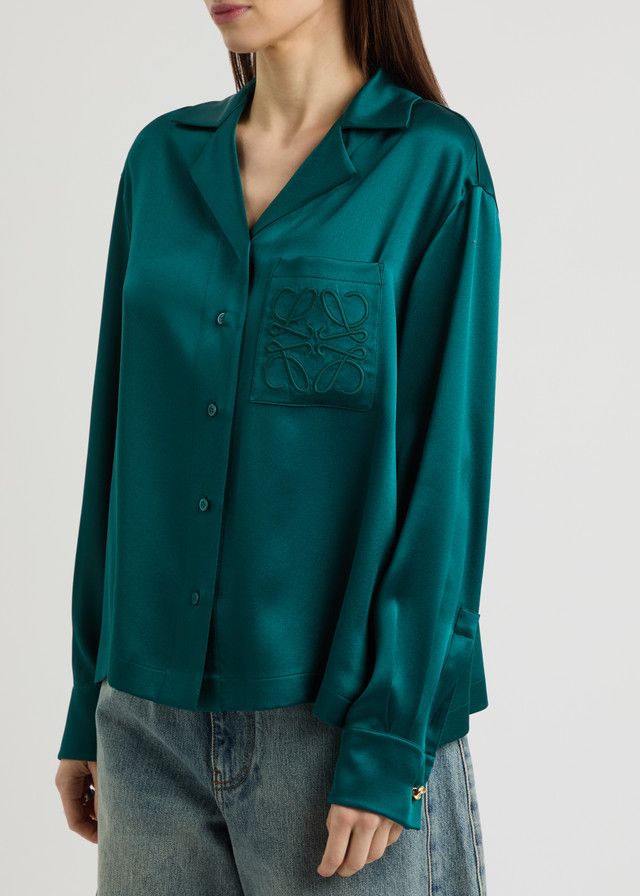 Loewe o1w1db10426 Blouses in Green Size S / US 4 / IT 40 - 2 Thumbnail