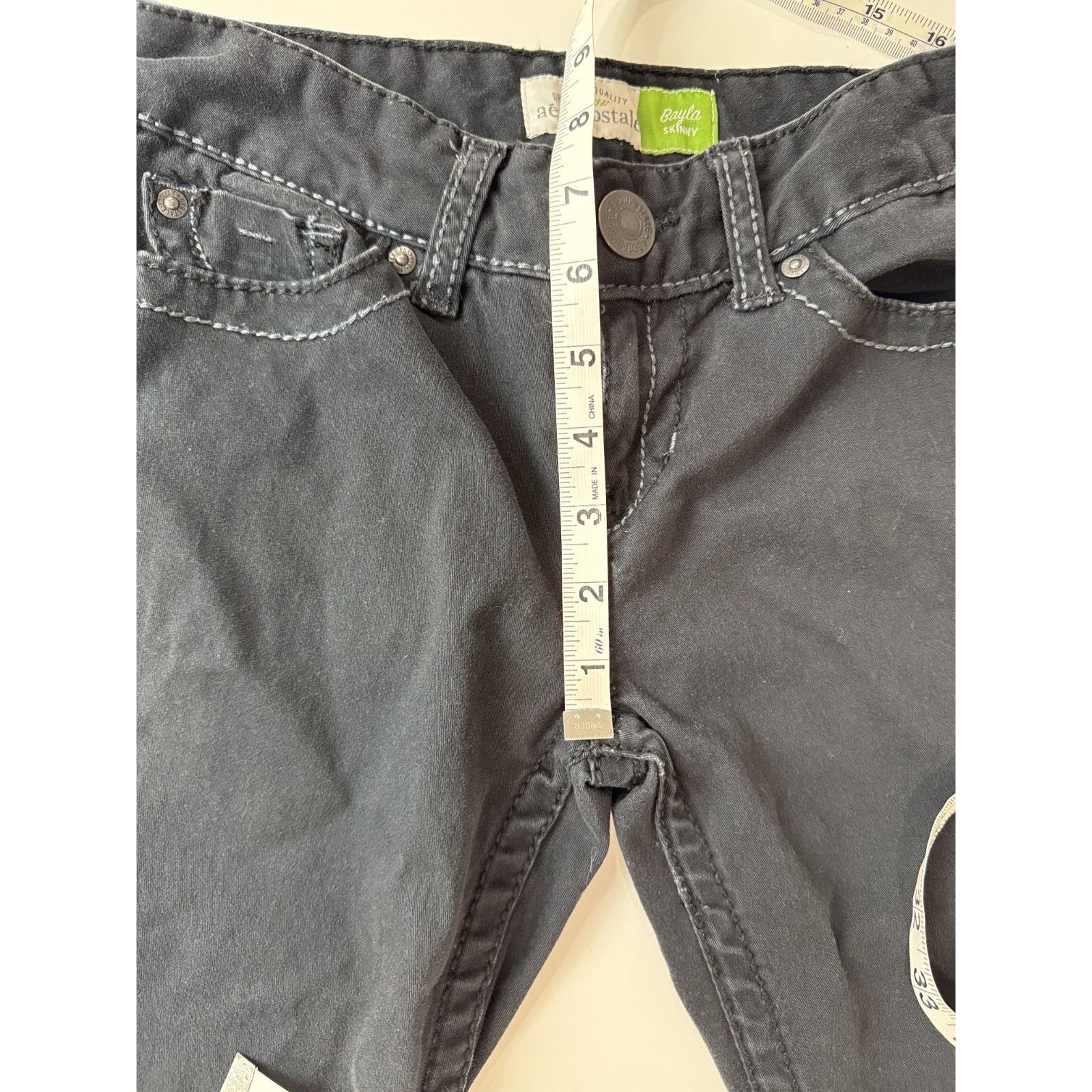 Other Aeropostale Bayla Skinny Jeans Low Rise Black Y2K Indie Emo Size 26" / US 2 / IT 38 - 6 Thumbnail