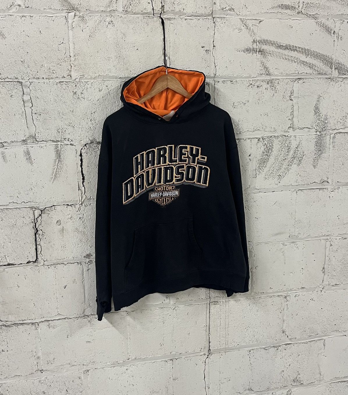 Harley Davidson Harley Davidson thrashed and faded hoodie hype rare skater Size US L / EU 52-54 / 3 - 1 Thumbnail