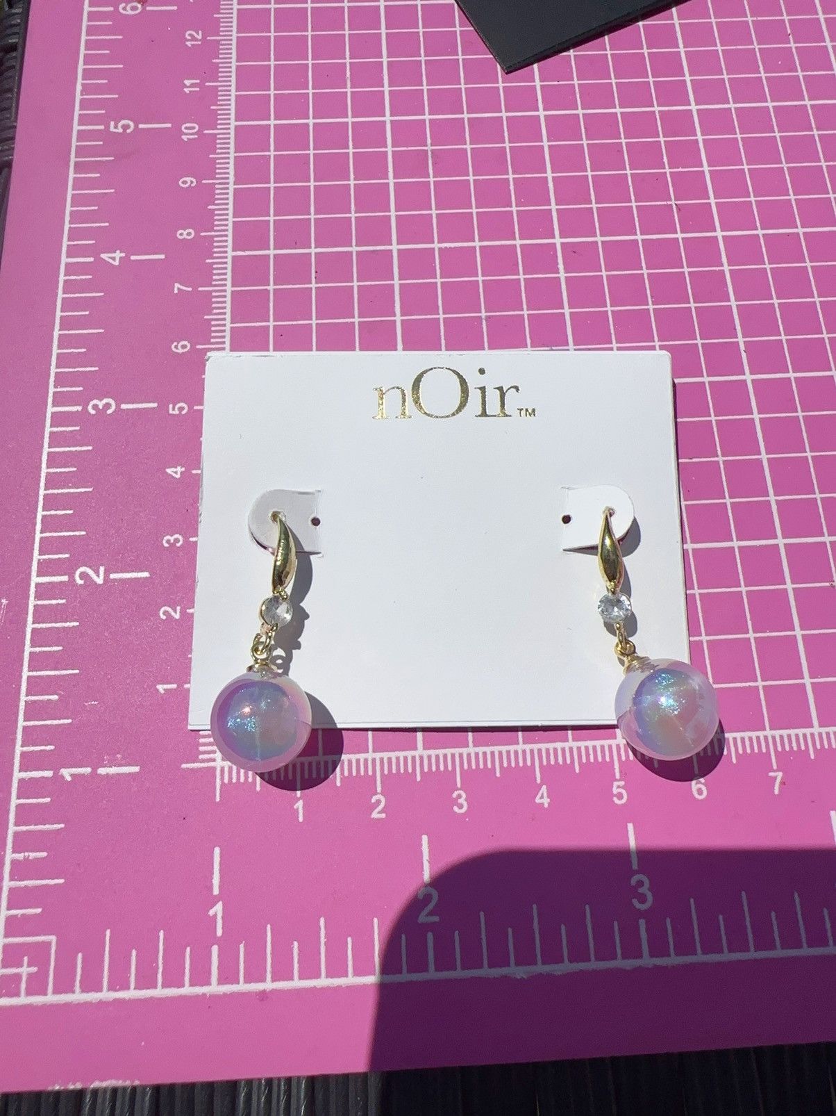 Designer Noir gold tone reflective colorful purple pearl 925 steering Size ONE SIZE - 4 Thumbnail