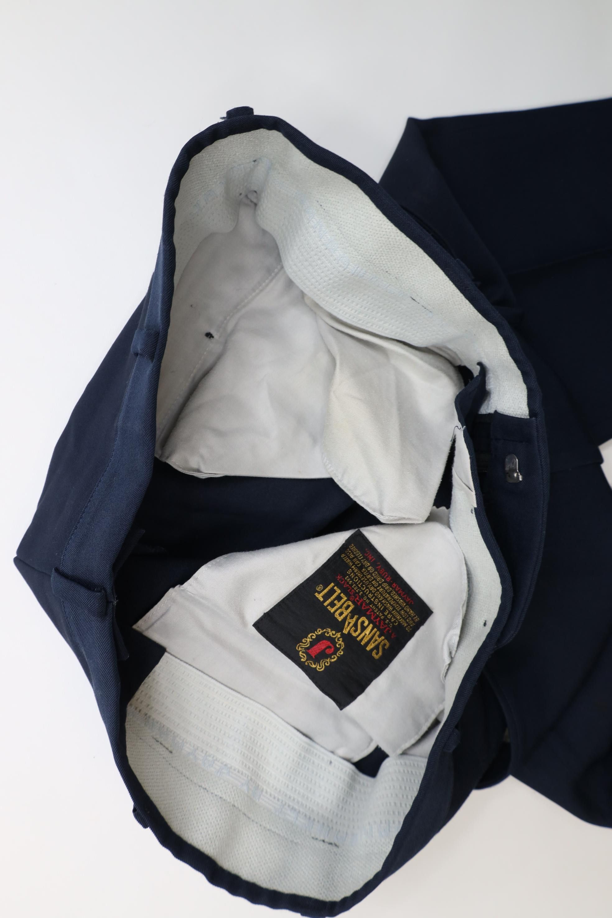 Vintage Vintage 70s Streetwear Wide Leg Chino Pants Navy Blue USA Size US 38 / EU 54 - 8 Thumbnail