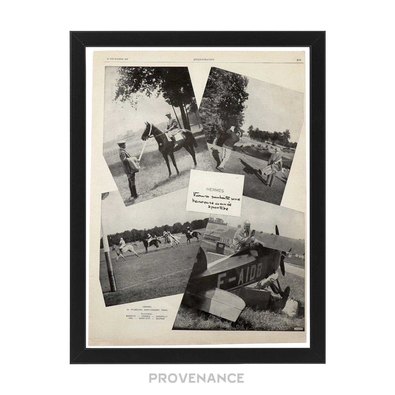 Hermes 🔴 Hermes Antique Vintage Newsprint Ad - Happy Sporting Year Size ONE SIZE - 1 Thumbnail