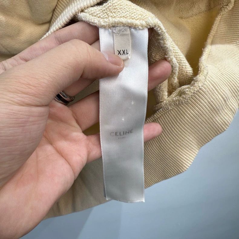 Celine Celine Logo Hooded Sweatshirt Champagne Color Size US XXL / EU 58 / 5 - 4 Thumbnail