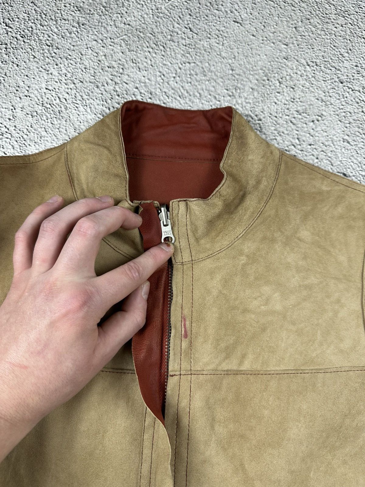 Genuine Leather Double-Sided Leather Jacket Diesel Style Reversible Faded Size M / US 6-8 / IT 42-44 - 10 Thumbnail