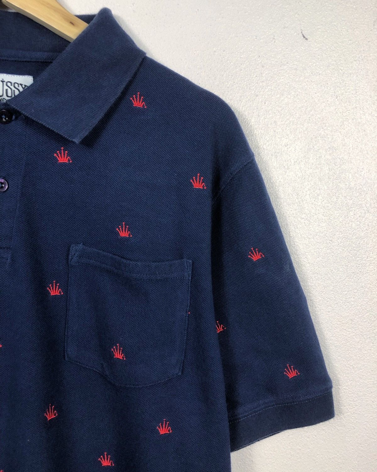 Stussy Rare Stussy Crown All Over Print Embroidered Polo Tee Size US M / EU 48-50 / 2 - 4 Thumbnail