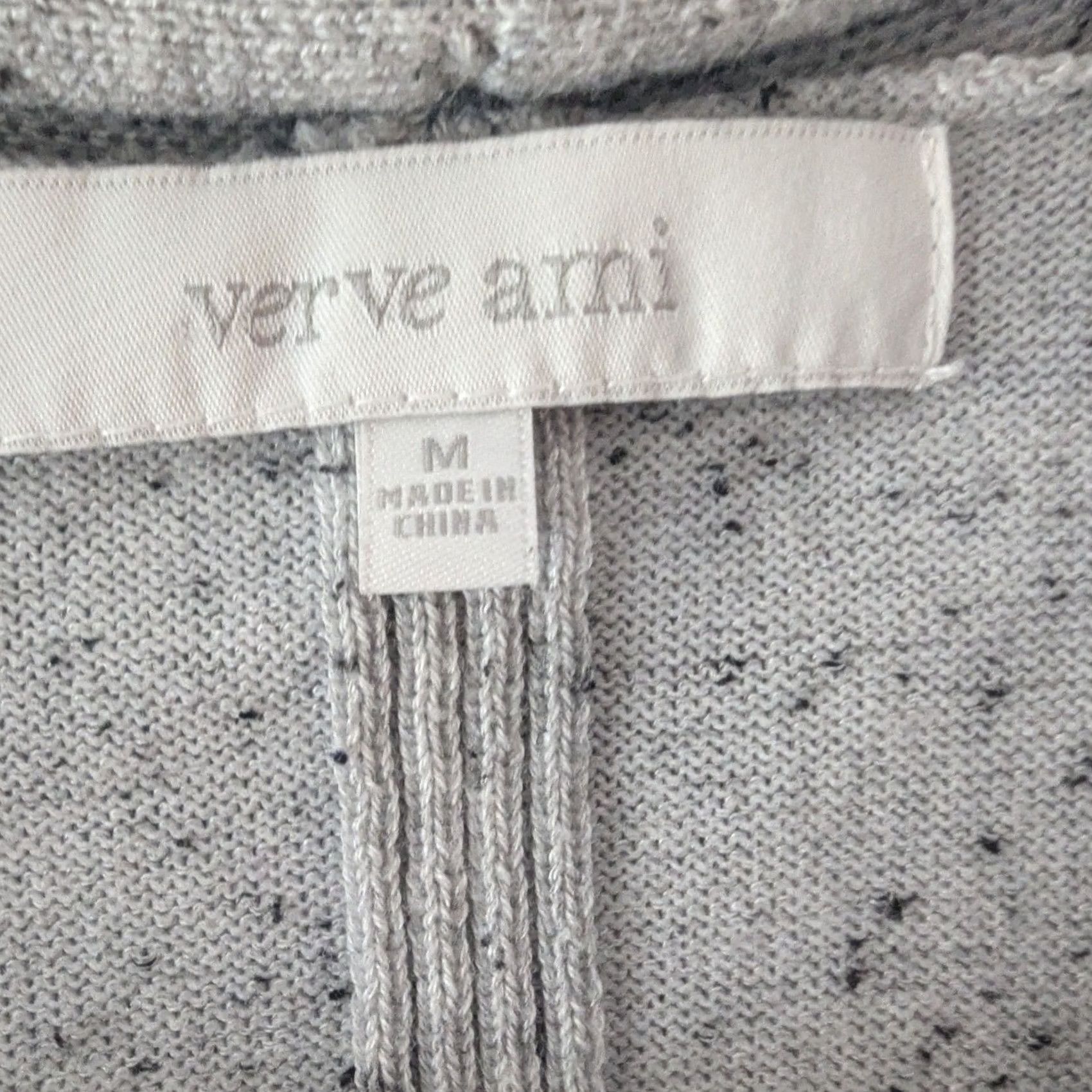 Vintage Verve Ami Speckled Knit Open Front Cardigan Sweater Light Gray Womens M Chevron Size M / US 6-8 / IT 42-44 - 5 Thumbnail