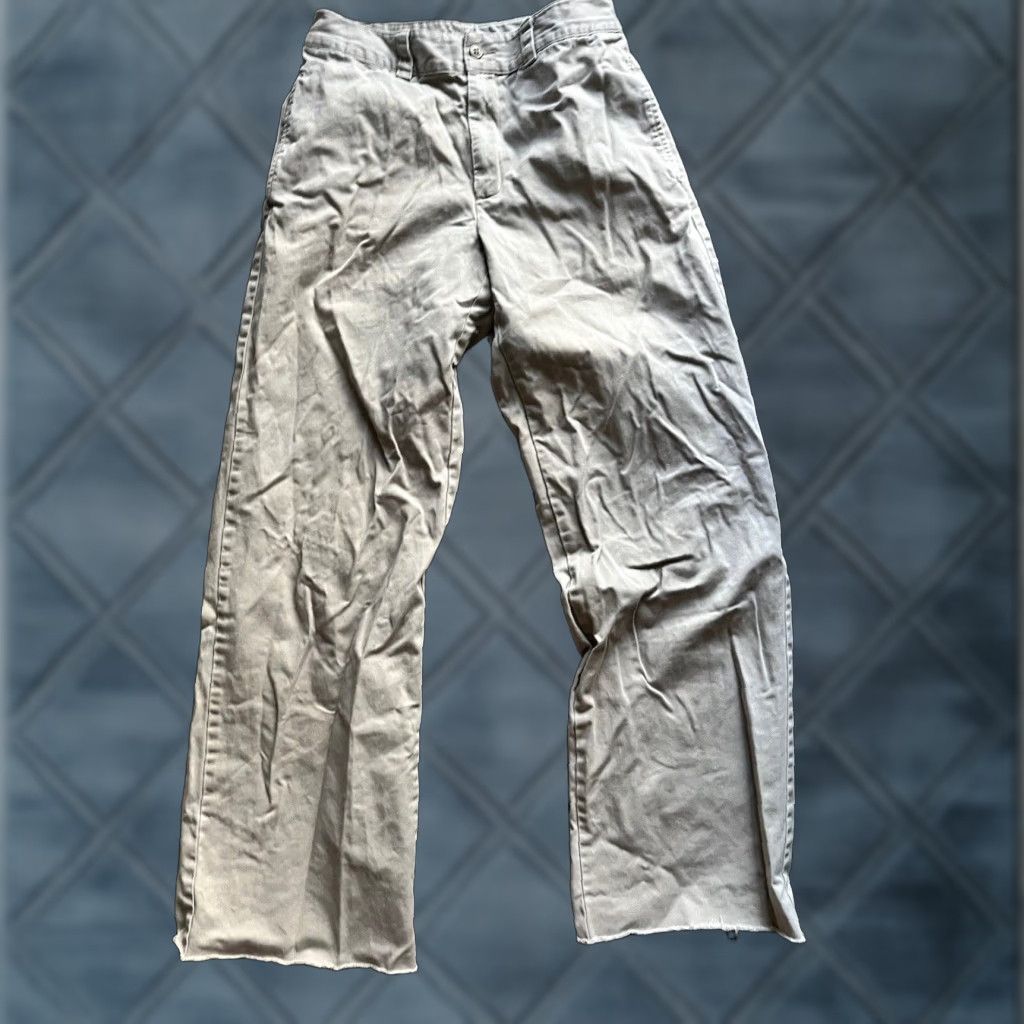 J.Crew J. Crew Classic Twill Chino Pants Women Size 4 Khaki Beige Wide-Leg Regular Fit 81391 Size 27" / US 4 / IT 40 - 1 Thumbnail