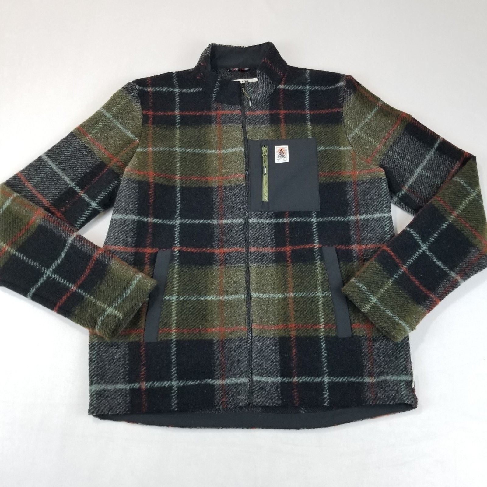 Maloja Maloja Jacket MarmoM Mens Large Green Black Plaid Wool Zip Size US L / EU 52-54 / 3 - 1 Thumbnail