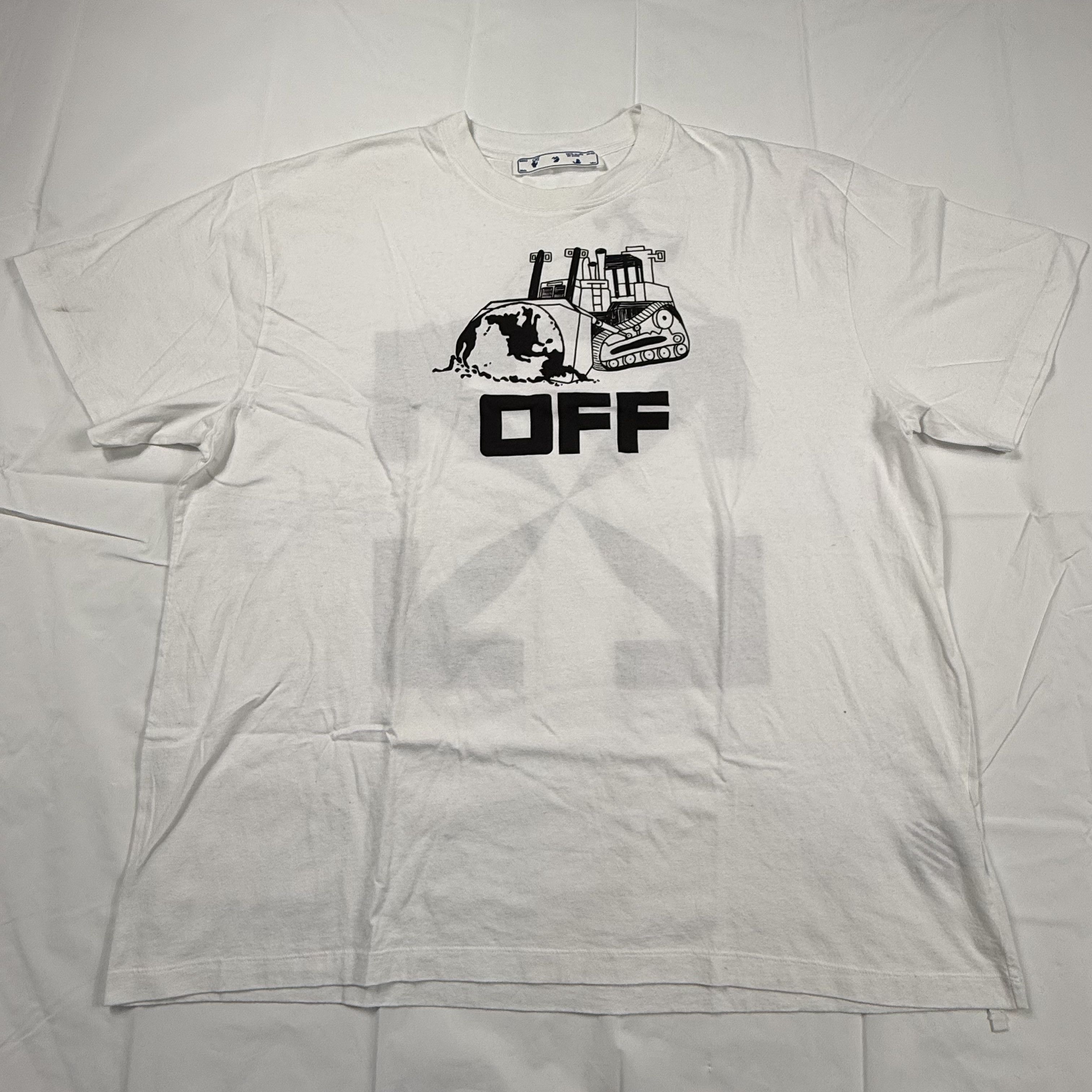 Off-White Off-White Bulldozer Globe Arrows Graphic T-Shirt White Size US L / EU 52-54 / 3 - 2 Thumbnail