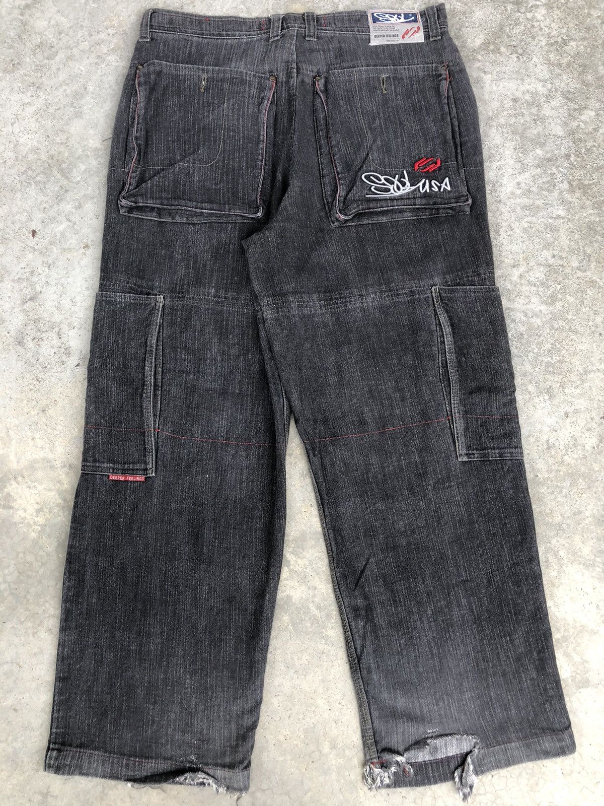 Vintage Japanese Soul Baggy Jeans Embroidered Jeans Hip Hop Cargo Size US 34 / EU 50 - 1 Thumbnail