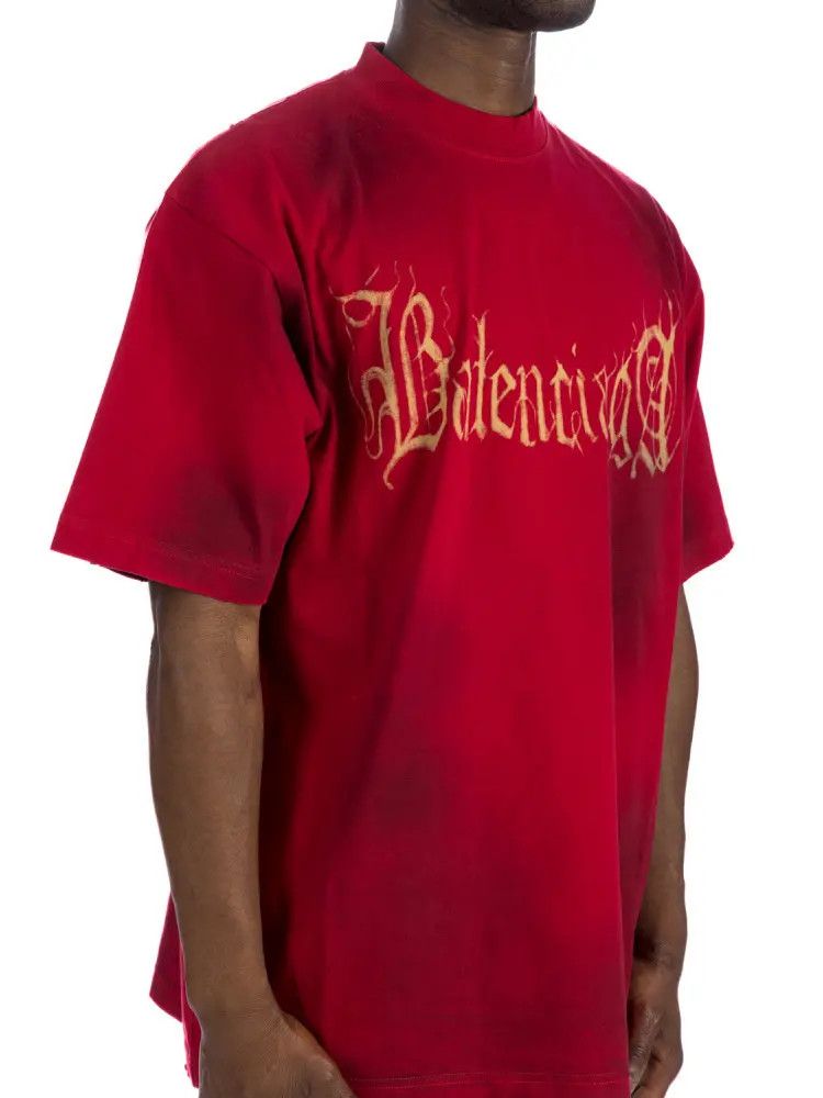 Balenciaga o1mt1gz0125 Heavy Metal Fit T-Shirt in Red Size US XS / EU 42 / 0 - 4 Thumbnail