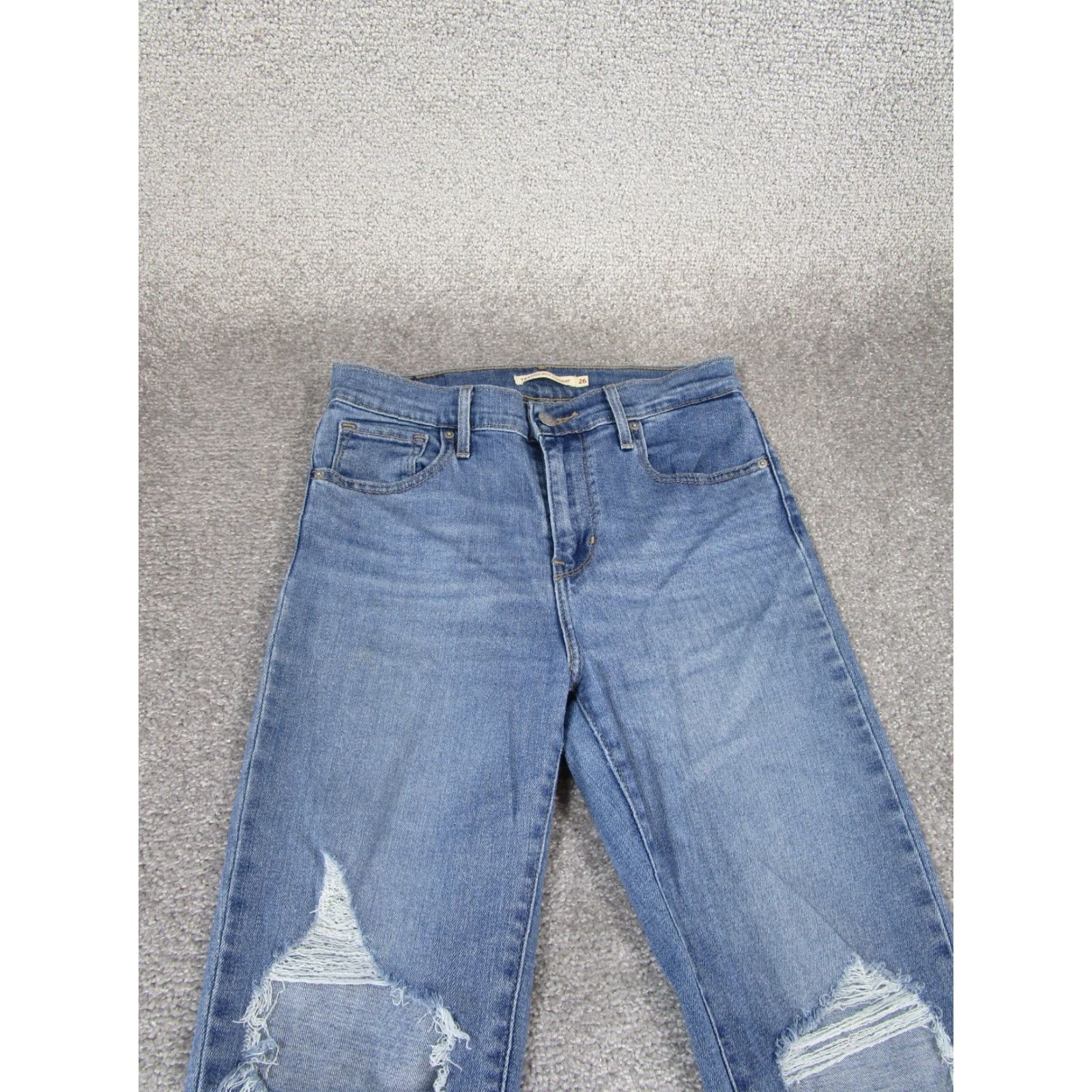 Levi's Levi's 724 Jeans Womens Regular Size 26 High Rise Straight Light Wash Denim Ripped Size 26" / US 2 / IT 38 - 2 Thumbnail