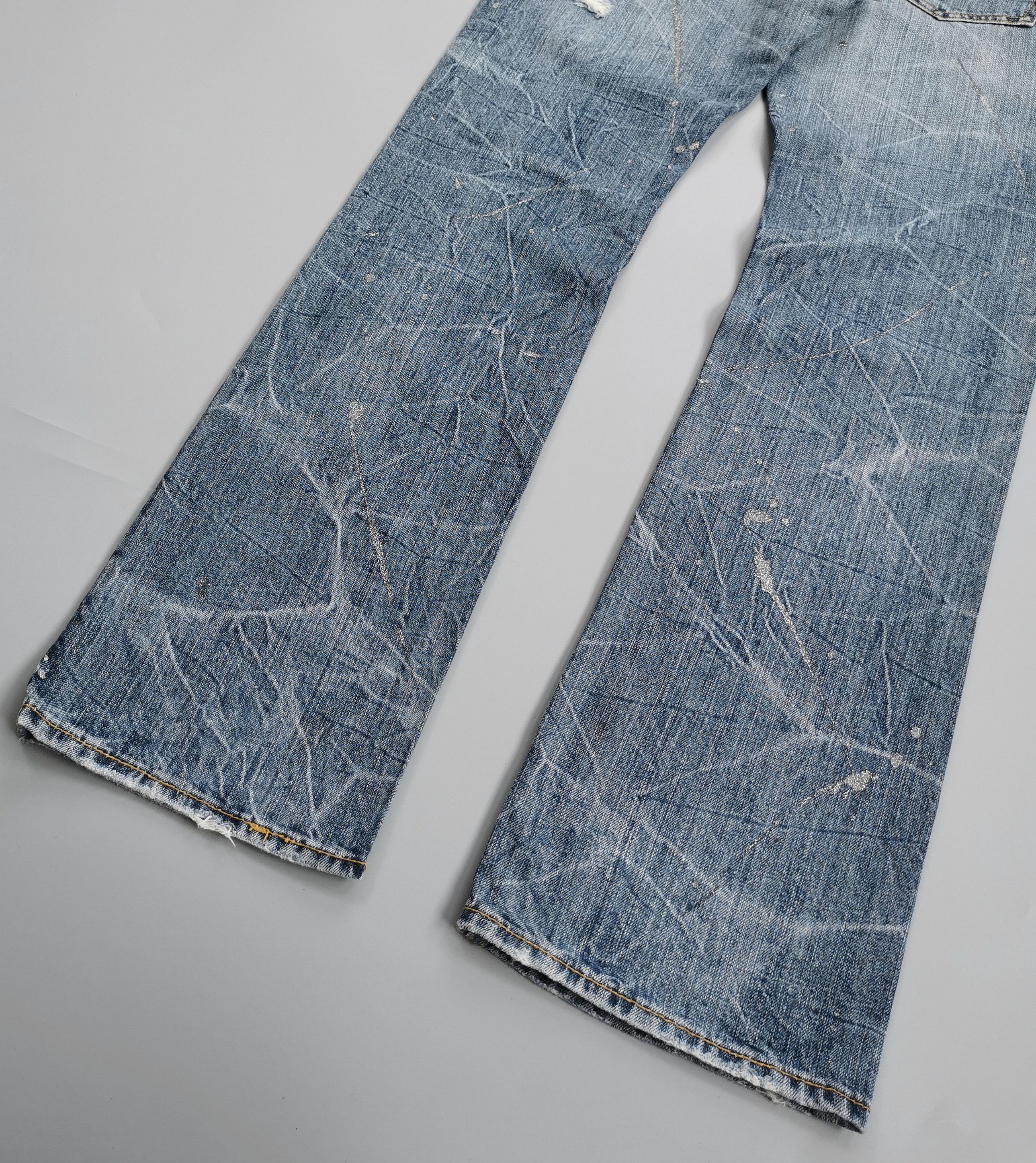 Kapital Distressed Light Wash Flared Denim Jeans Size US 32 / EU 48 - 5 Thumbnail