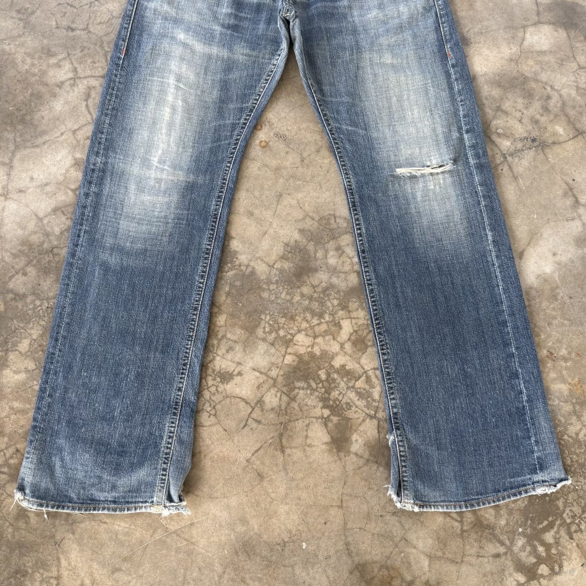 Japanese Brand W36x33 Vintage GL Faded Denim Ripped Jean Pants Size US 36 / EU 52 - 3 Thumbnail