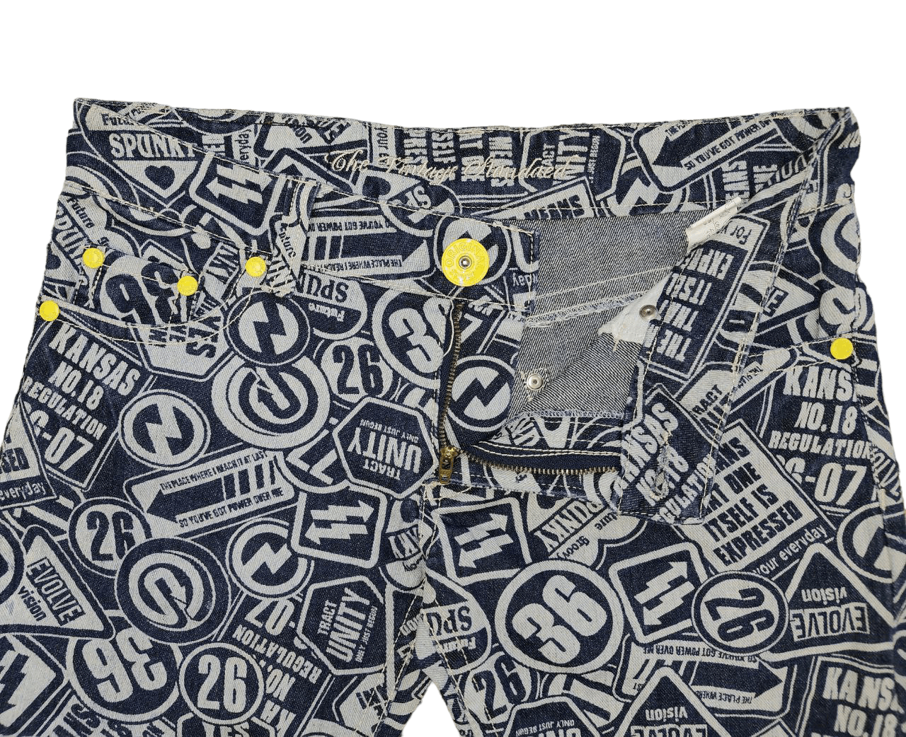 Beauty Beast Japanese Printed Low Rise Denim Size US 34 / EU 50 - 4 Thumbnail