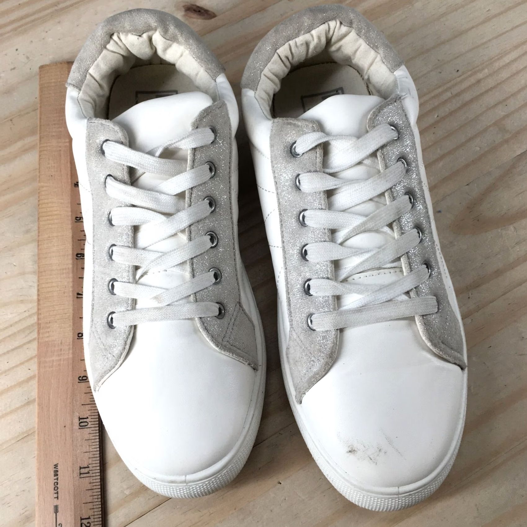 Alife Lust For Life Womens 9 Low Top Sneakers White Faux Leather Lace Up Casual Shoes Size M / US 6-8 / IT 42-44 - 7 Thumbnail