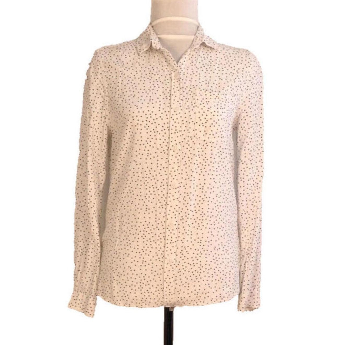 Other Beach Lunch Lounge White Polka Dot Button Down Blouse Small Size S / US 4 / IT 40 - 2 Thumbnail