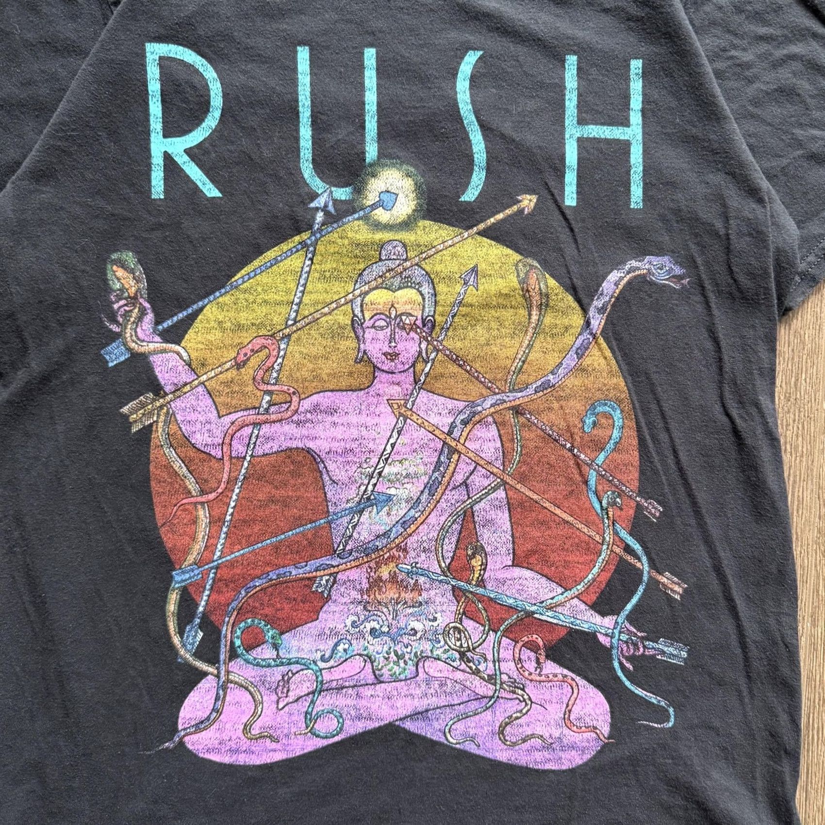 Arrow Y2K Band Tee Rush Shirt Mens Medium Black Snakes & Arrows Tour Graphic Rock Top Size US M / EU 48-50 / 2 - 4 Thumbnail
