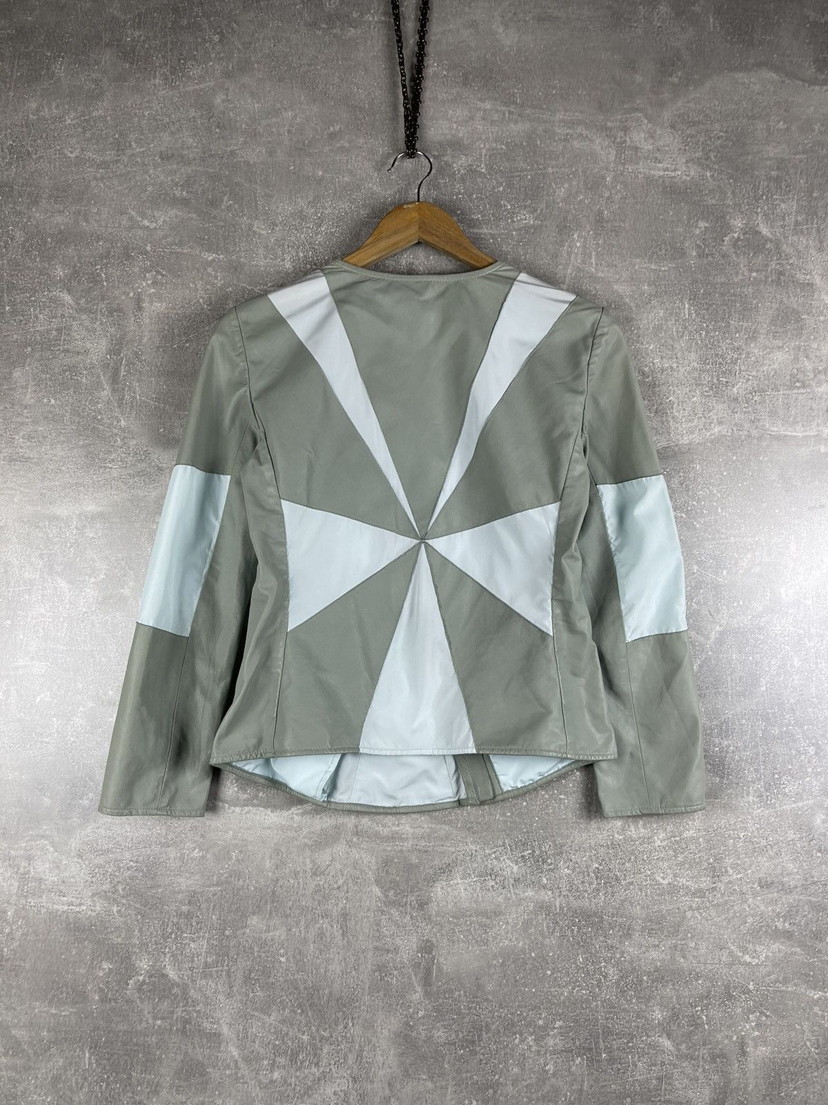 Emporio Armani Emporio Armani Leather Nylon Geometric Panel Jacket Size S / US 4 / IT 40 - 7 Thumbnail