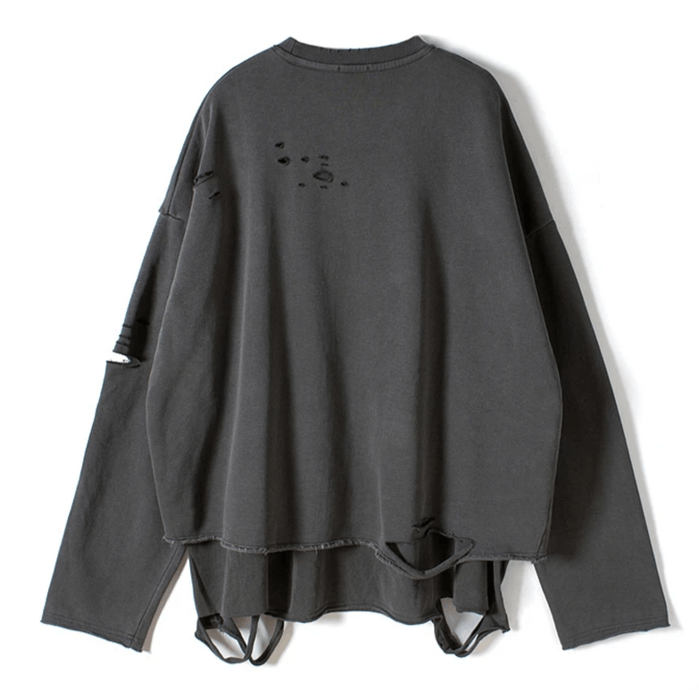 Japanese Brand Ripped Holes Pullover Size US L / EU 52-54 / 3 - 2 Thumbnail