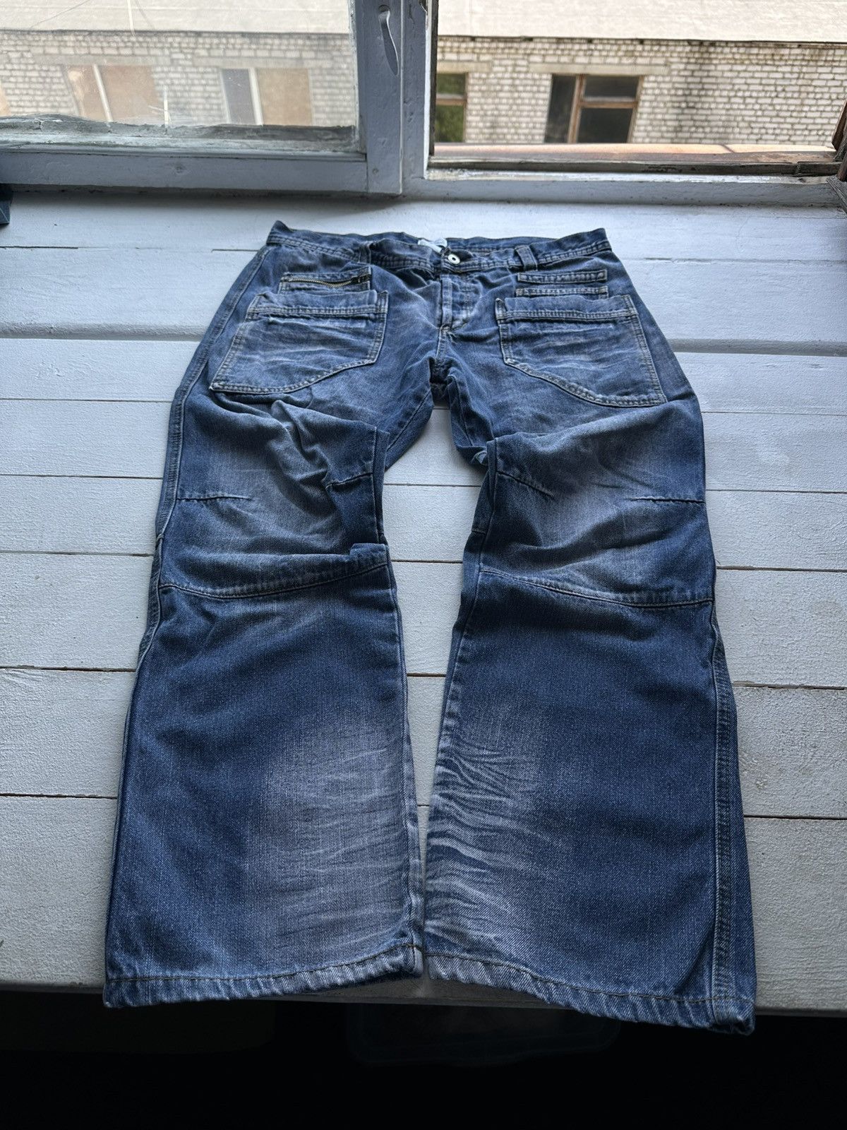 Other 🚨RARE 90s MULTIPOCKET Stone Wash Blue Denim Jeans Mens 34 Size US 38 / EU 54 - 1 Thumbnail